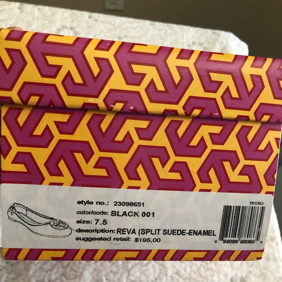 New Tory Burch Reva suede black flats 7.5 B
